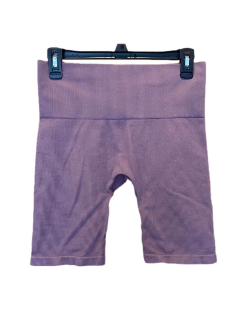 Ribbed Purple Bike Shorts